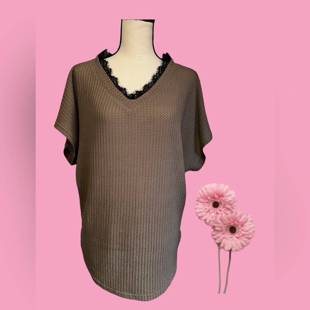 iGenjun, brown, knit, pullover dolman sleeved, Women’s Size Medium